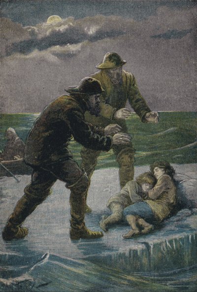 Salvataggio di due bambini da una lastra di ghiaccio galleggiante da Paul Hardy